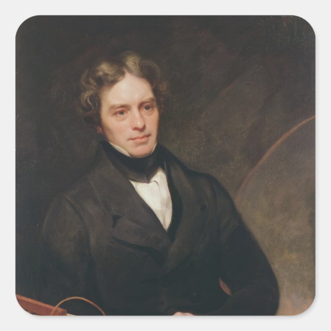 Portrait of Michael Faraday  1841-42 Square Sticker (Front)