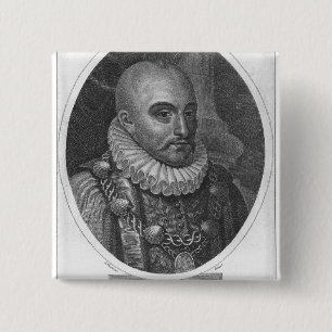 Portrait of Michel de Montaigne 15 Cm Square Badge