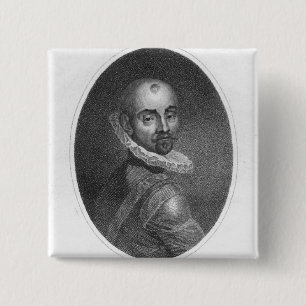 Portrait of Michel de Montaigne 15 Cm Square Badge