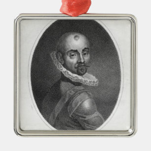 Portrait of Michel de Montaigne Metal Ornament