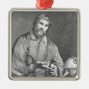 Portrait of Michel de Nostradame Metal Ornament