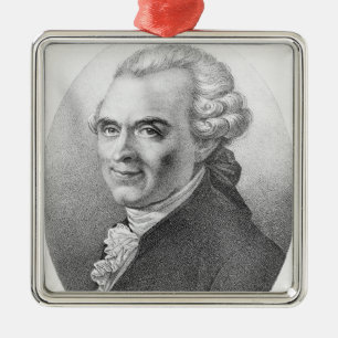 Portrait of Michel-Jean Sedaine Metal Tree Decoration