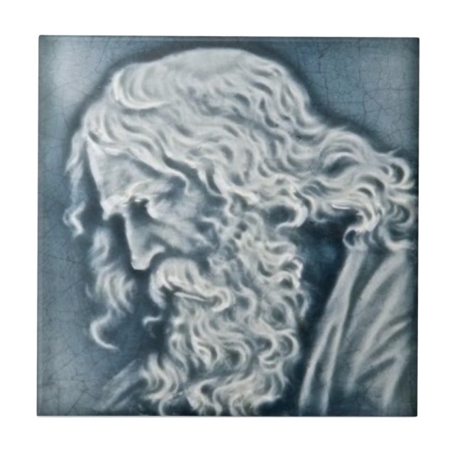 Portrait of Michelangelo Antique Tile Reproduction (Front)