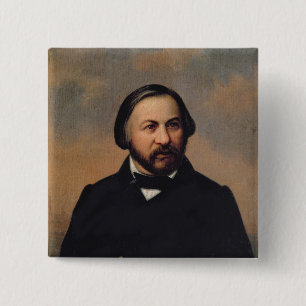 Portrait of Mikhail Ivanovich Glinka , 1850s 15 Cm Square Badge