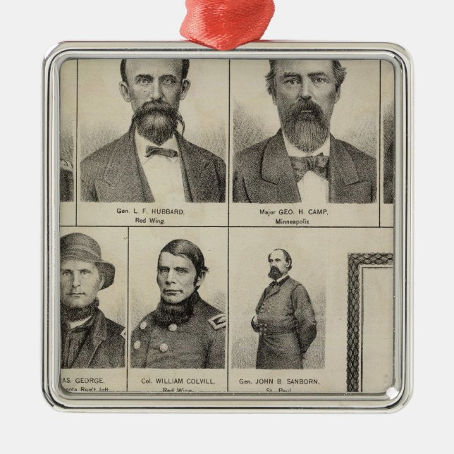 Portrait of Military Men, Minnesota Metal Ornament (Front)