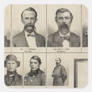 Portrait of Military Men, Minnesota Square Sticker