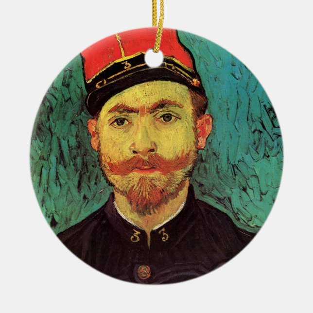 Portrait of Milliet, The Lover by Vincent van Gogh Ceramic Ornament (Front)