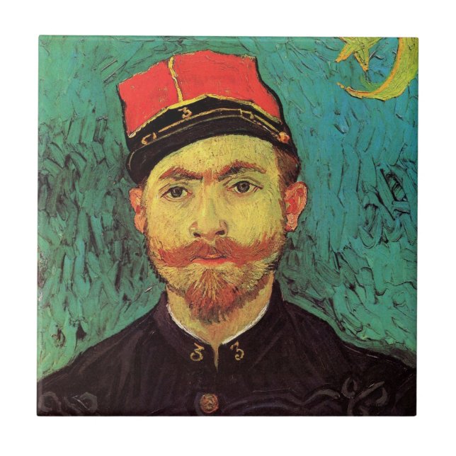 Portrait of Milliet, The Lover by Vincent van Gogh Ceramic Tile (Front)