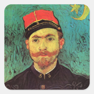 Portrait of Milliet, The Lover by Vincent van Gogh Square Sticker
