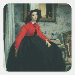 Portrait of Mlle. L.L. 1864 Square Sticker