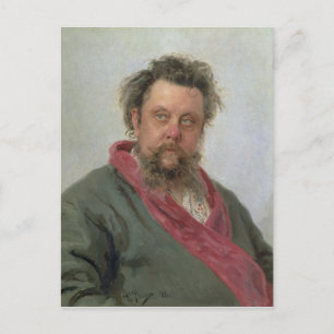 Portrait of Modest Petrovich Moussorgsky  1881 Postcard