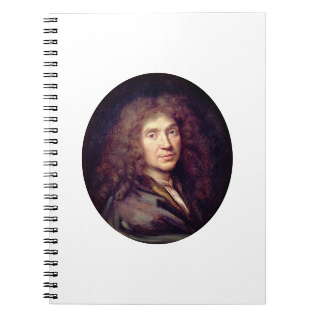 Portrait of Molière by Pierre Mignard (c. 1658) Notebook (Front)