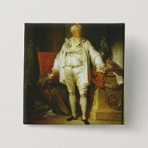 Portrait of Monsieur Bergeret de Grancourt (1715-8 15 Cm Square Badge