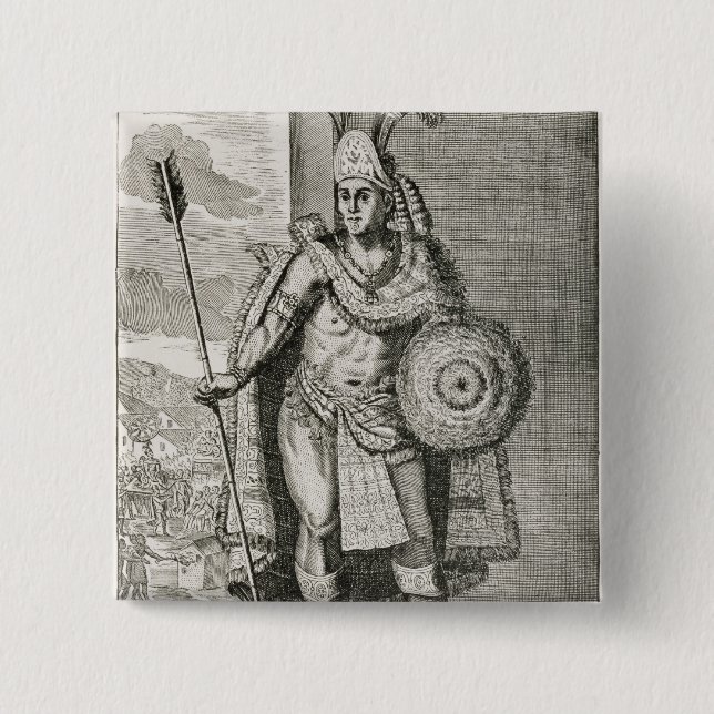 Portrait of Montezuma II 15 Cm Square Badge (Front)