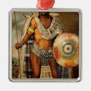 Portrait of Montezuma II Metal Tree Decoration