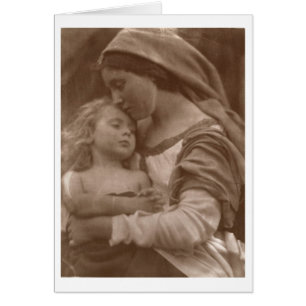 Portrait of mother and child (sepia photo)