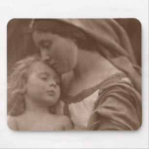 Portrait of mother and child (sepia photo) mouse pad