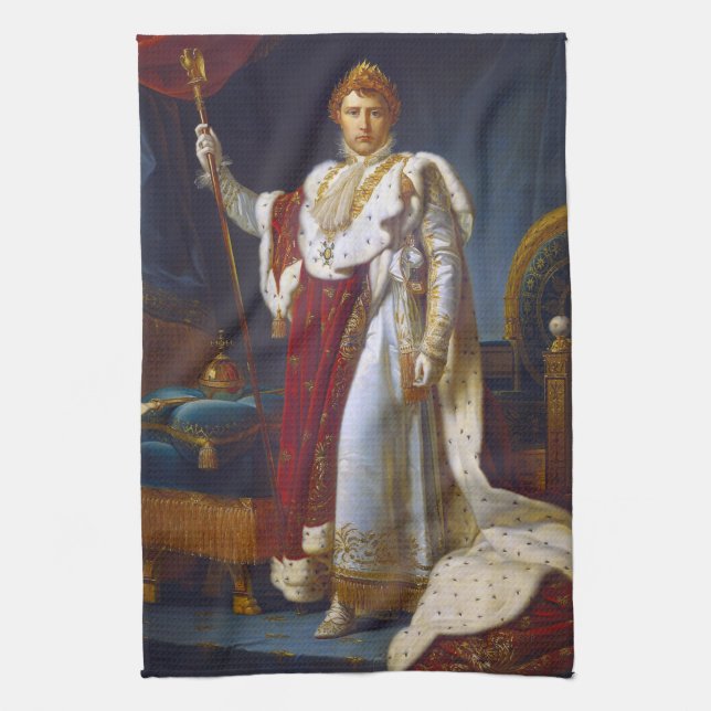 Portrait of Napoleon Bonaparte, Francois Gérard Tea Towel (Vertical)