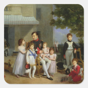 Portrait of Napoleon Bonaparte  with his Nephews Square Sticker