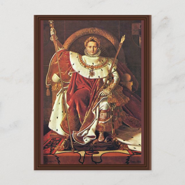 Portrait Of Napoleon I. By Ingres Jean Auguste Dom Postcard (Front)