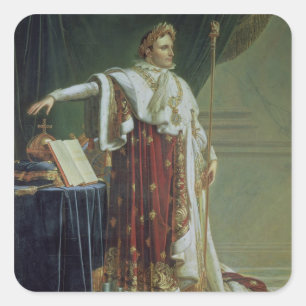 Portrait of Napoleon I in his Coronation Robes, 18 Square Sticker