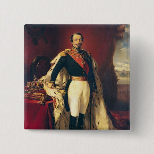 Portrait of Napoleon III Emperor of France 15 Cm Square Badge