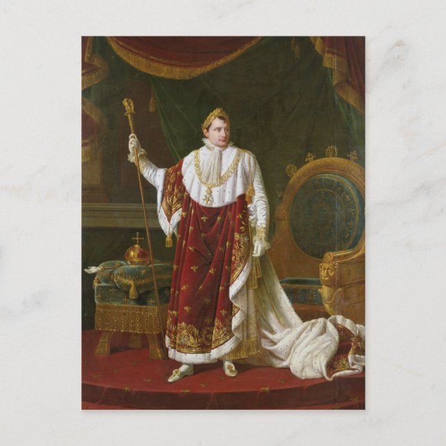 Portrait of Napoleon  in his Coronation Robes Postcard (Front)