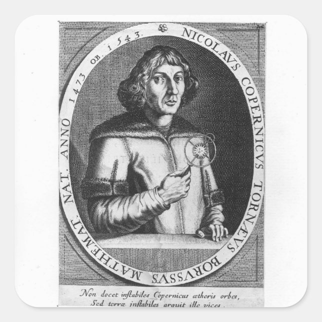 Portrait of Nicolas Copernicus Square Sticker (Front)