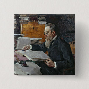 Portrait of Nikolai Andreyevich Rimsky-Korsakov 15 Cm Square Badge