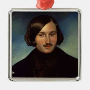 Portrait of Nikolay Gogol, 1841 Metal Tree Decoration
