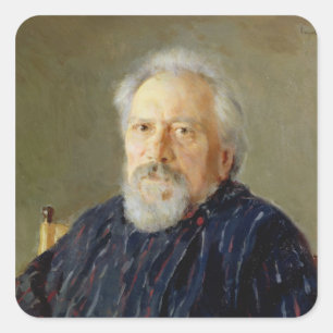 Portrait of Nikolay Leskov Square Sticker