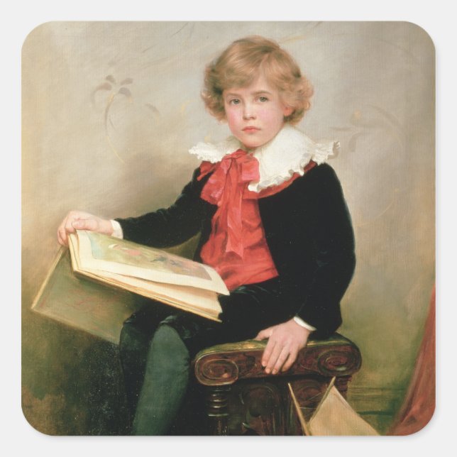 Portrait of Norman Stewart Davies Square Sticker (Front)