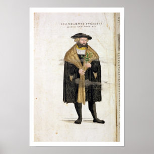 Portrait of of the author age 41, from 'De Histori Poster