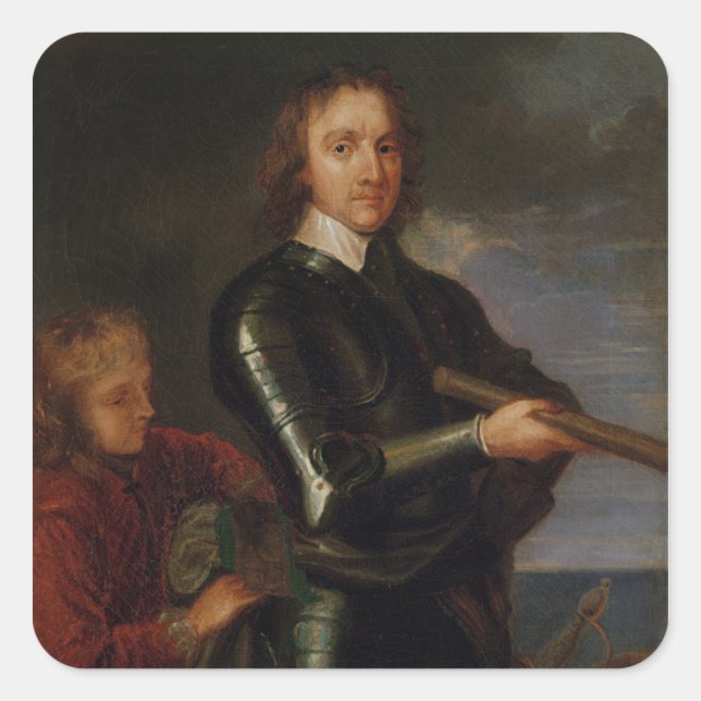 Portrait of Oliver Cromwell Square Sticker (Front)