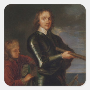 Portrait of Oliver Cromwell Square Sticker