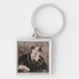Portrait of Oscar Wilde (1854-1900), 1882 (b/w pho Key Ring