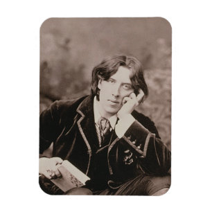 Portrait of Oscar Wilde (1854-1900), 1882 (b/w pho Magnet