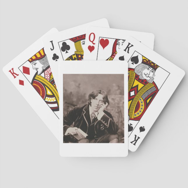 Portrait of Oscar Wilde (1854-1900), 1882 (b/w pho Playing Cards (Back)