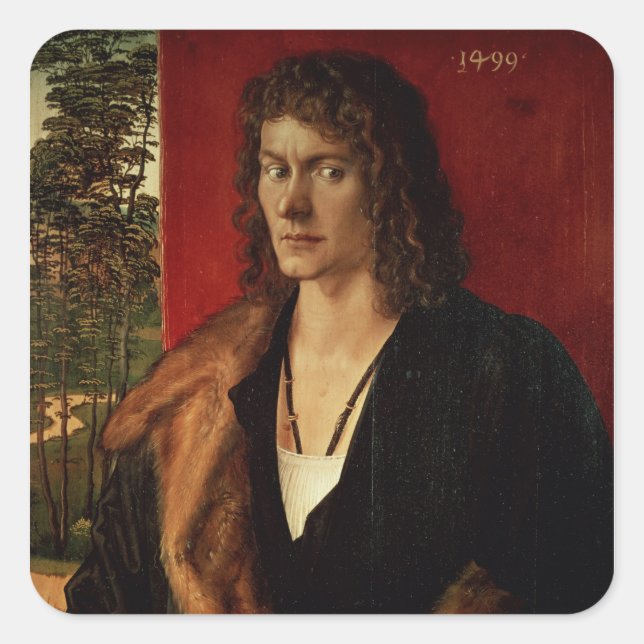 Portrait of Oswolt Krel, 1499 Square Sticker (Front)