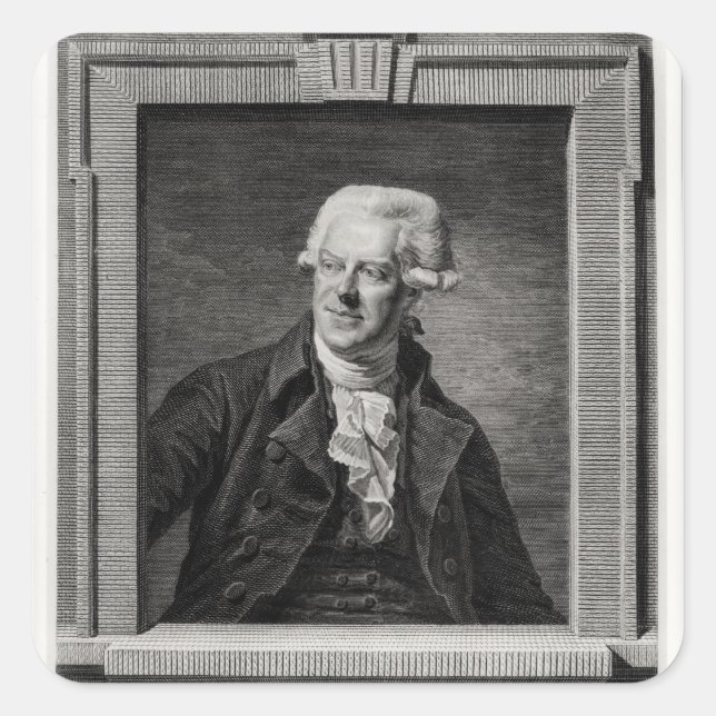 Portrait of Pascal Paoli Square Sticker (Front)