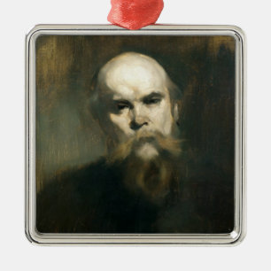 Portrait of Paul Verlaine 1890 Metal Tree Decoration