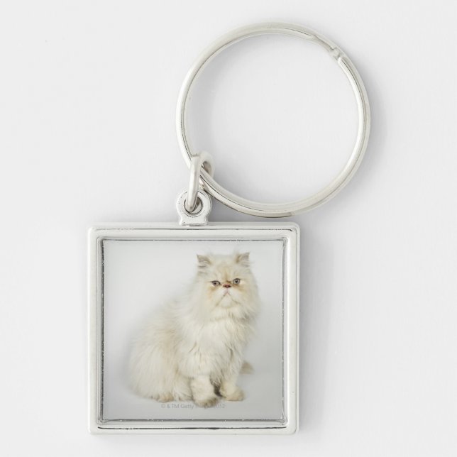 Portrait of Persian cat Key Ring (Front)