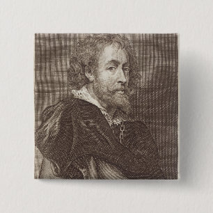 Portrait of Peter Paul Rubens (1577-1640) plate 30 15 Cm Square Badge