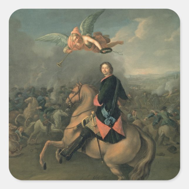 Portrait of Peter the Great against a Square Sticker (Front)