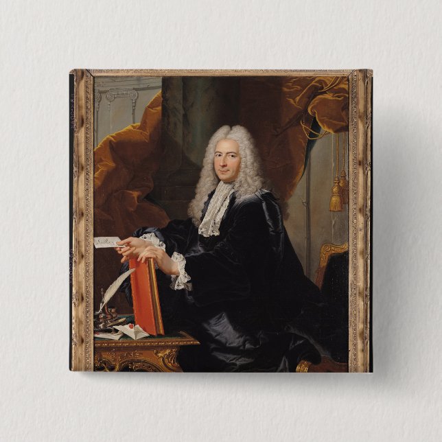 Portrait of Philibert Orry 15 Cm Square Badge (Front)