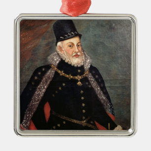 Portrait of Philip II of Spain 2 Metal Tree Decoration