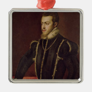 Portrait of Philip II of Spain Metal Tree Decoration