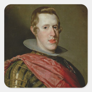 Portrait of Philip IV  in Armour, 1628 Square Sticker
