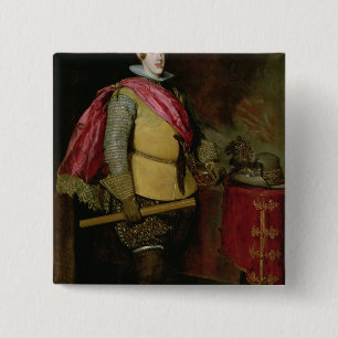 Portrait of Philip IV  of Spain 15 Cm Square Badge