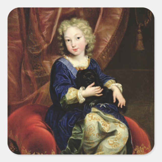 Portrait of Philippe de France Square Sticker (Front)